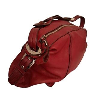 B. Makowsky Top Handle Buckle Detail Leather Slouchy Bag